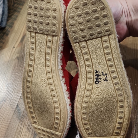 Verbenas Europe Red Suede Espadrilles Flats Boho Casual Spring 6.5 Preppy Comfy - Picture 5 of 6